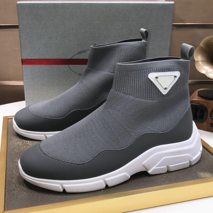 Nya Designer Stickade Strumpor Skor Klassisk tränare Fritidsskor lyx Herr Svarta vita löpare sneakers modestrumpor stövlar Stickade skor Med box storlek 38-45