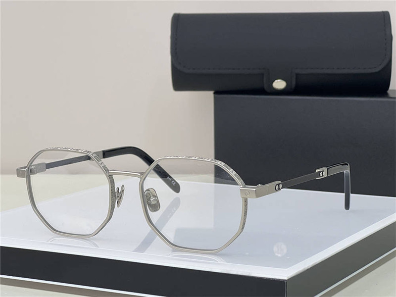 Nowy projekt mody wielokąta optyczna okulary 080 Metalowa rama prosta i obfity styl wysokiej klasy szklanki z pudełkiem może robić soczewki na receptę