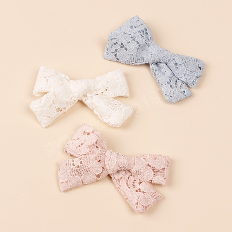 Fermagli capelli da bambina da 3,9 pollici Fiocchi in pizzo Accessori capelli bambini Simpatici fermagli bambini Primavera Forcine capelli Principessa Barrette