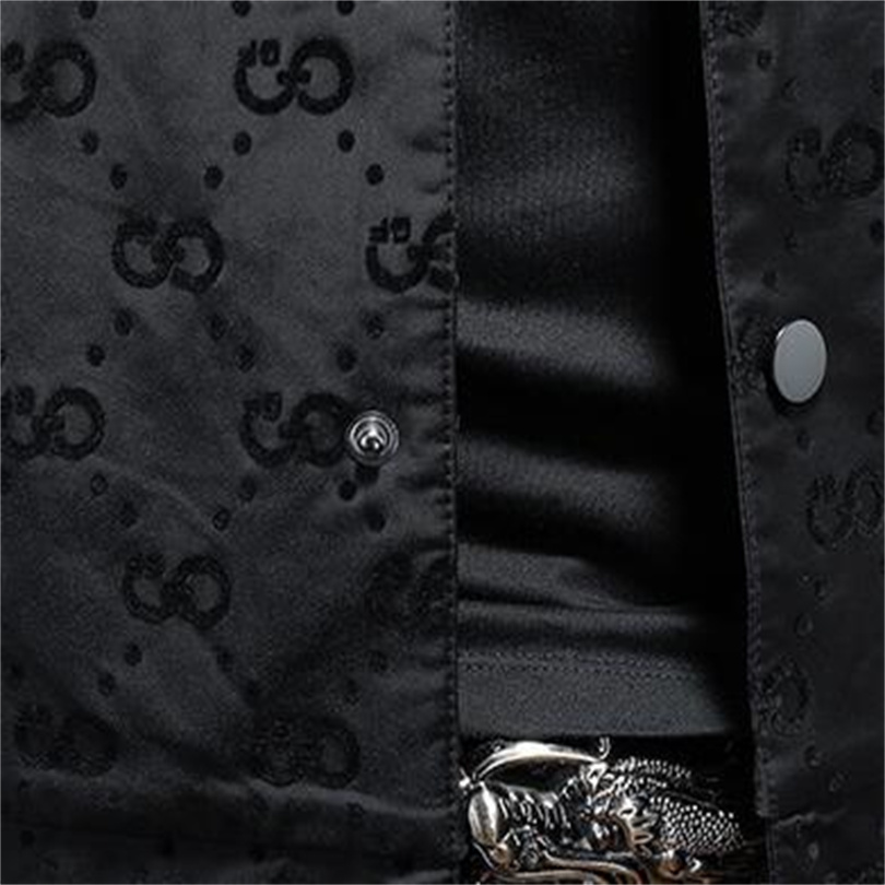 2023 Luxury Fashion Mens Jackets Hole Sleeves Trend Mens Clothing Autumn Fashion Classic Flip Collar Fashionable Printed Flocked Jacket Size M-5XL