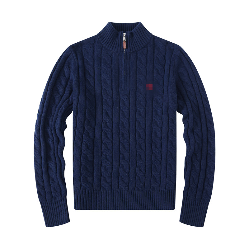 Женский свитер, дизайнерский, оригинальное качество, мужской флисовый вязаный пуловер с половиной молнии, вязаный джемпер с капюшоном, теплый топ Samll