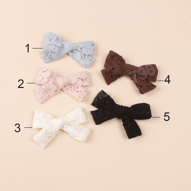 Fermagli capelli da bambina da 3,9 pollici Fiocchi in pizzo Accessori capelli bambini Simpatici fermagli bambini Primavera Forcine capelli Principessa Barrette