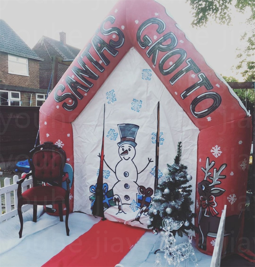 More Santa's Grotto inflatable Christmas House Festival Party Center Entertainment Shelter santa Cottage Cabin With Blower