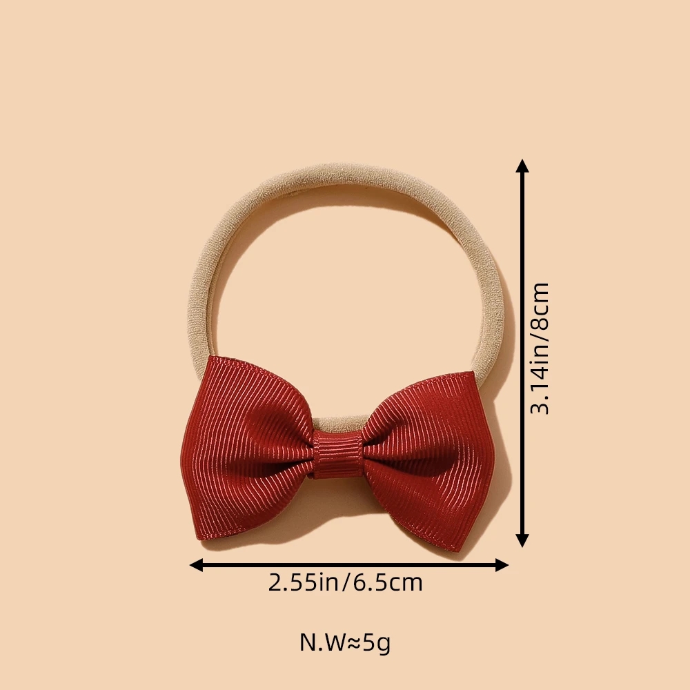 Solid Ribbon Bowknot Hair Clips for Baby Girls Ribbon Bow Nylon Headbands Girls Handmade Bow Nylon Turban Kids Hairpins