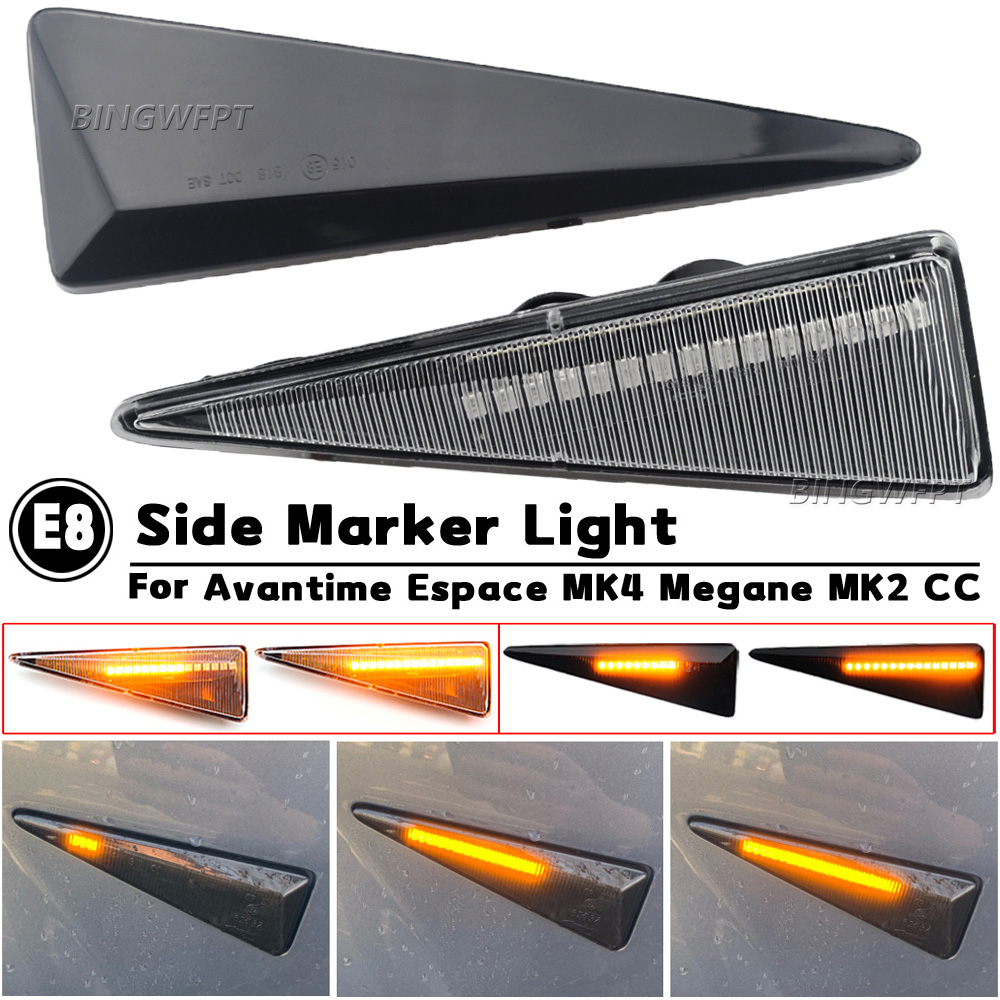 For Renault Megane II BM CM LM KM 2002 2003 2004 2005 2006 2007 2008 Dynamic LED Indicator Side Marker Signal Light Accessories