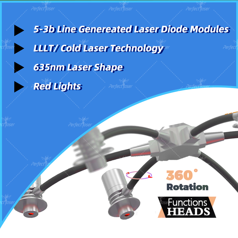 6d آكلي لليزر ليزر البارد مع ضوء الدهون الخضراء الأحمر 532NM 635NM LAZER النحيف الشكل