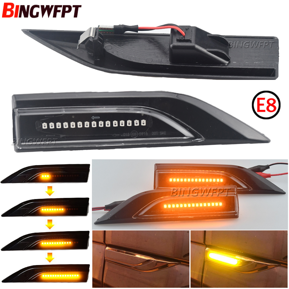 LED Dynamic Turn Signal Blinker For VW Volkswagen Transporter T6 Multivan Caddy Sequential Side Marker Light