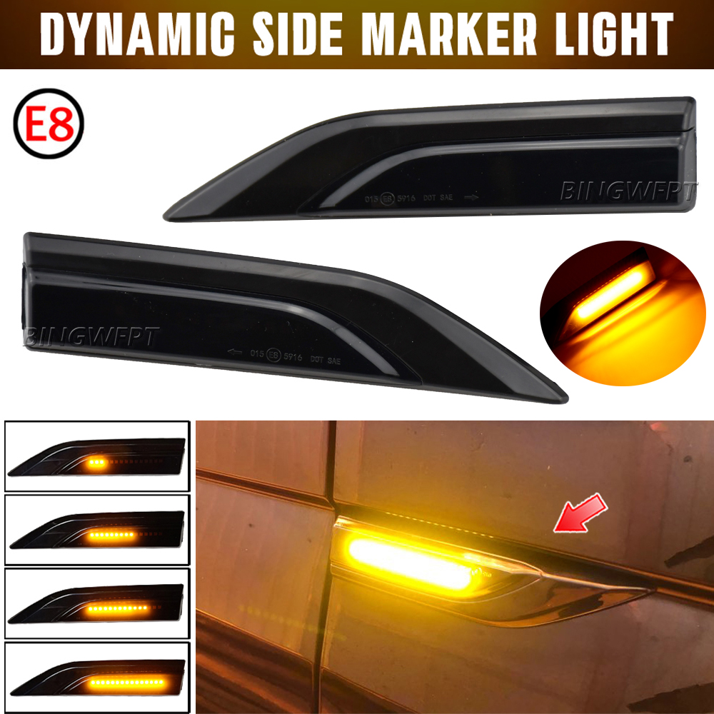 LED Dynamic Turn Signal Blinker For VW Volkswagen Transporter T6 Multivan Caddy Sequential Side Marker Light