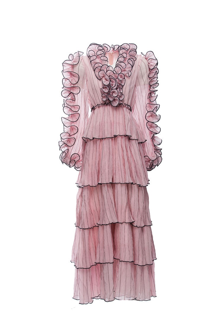 Damskie sukienki na pasie startowe V Długie rękawy Wzmocnione rurociąg Elegancki projektant mody imprezowy suknia balowa