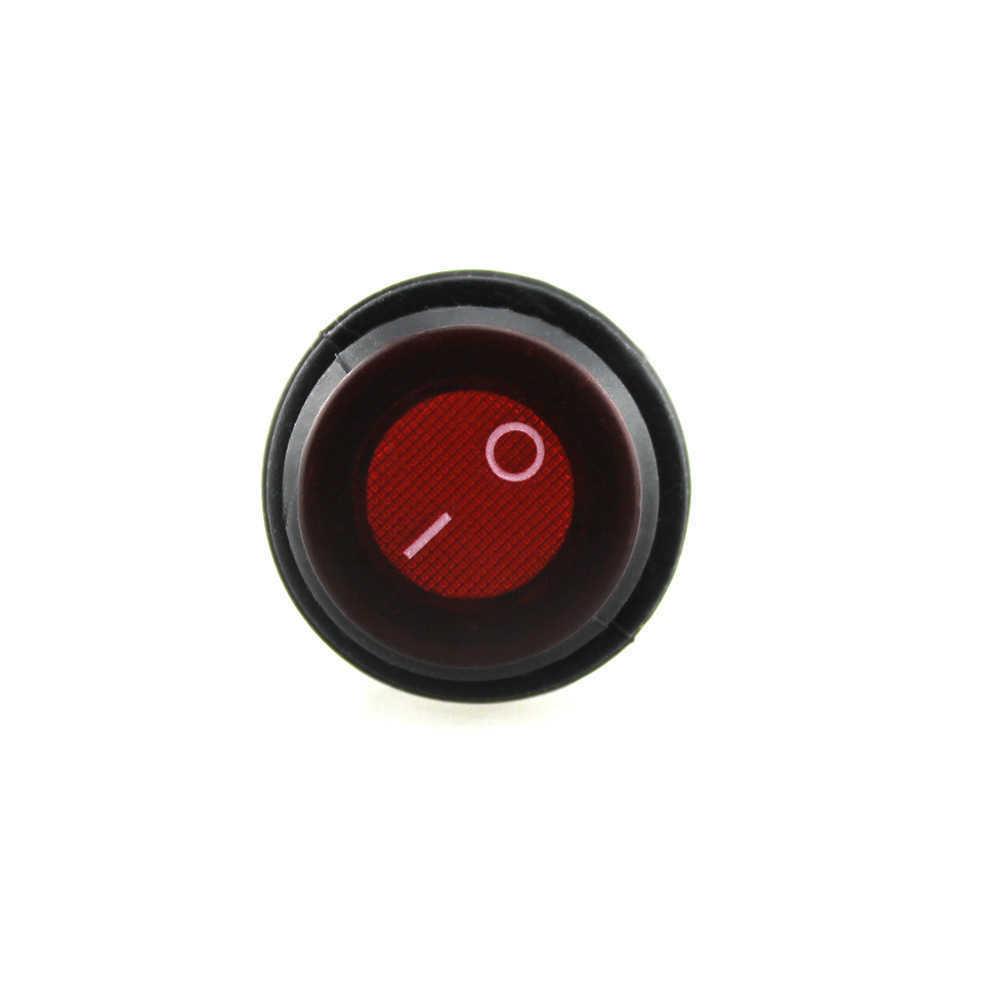 Nuovo LED rosso 12V 20A 3Pin Car Auto Boat Round On-Off Rocker Toggle Switch SPST Circuit Waterproof 20mm Hole