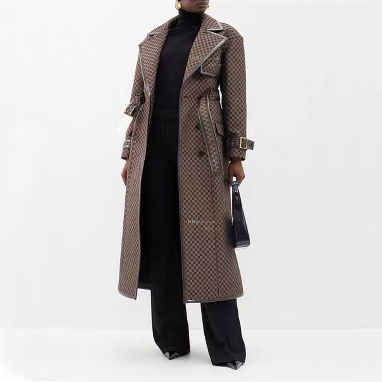 Trench da donna di design giacca a vento da donna Ba lettere classico cappotto con cintura allentata Trench lungo casual femminile