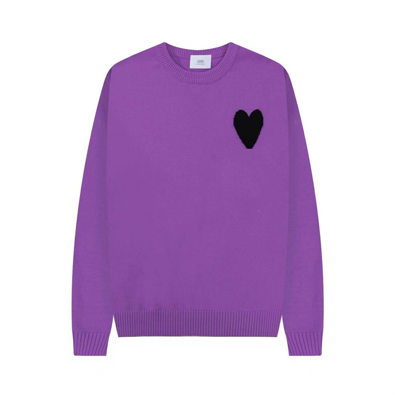 Designer Paris Fashion Red Heart broderad ulltröja Hjärta En rund hals överdimensionerad mönster Design unisex Färg: Mörkgrön blå röd storlek: S-XL