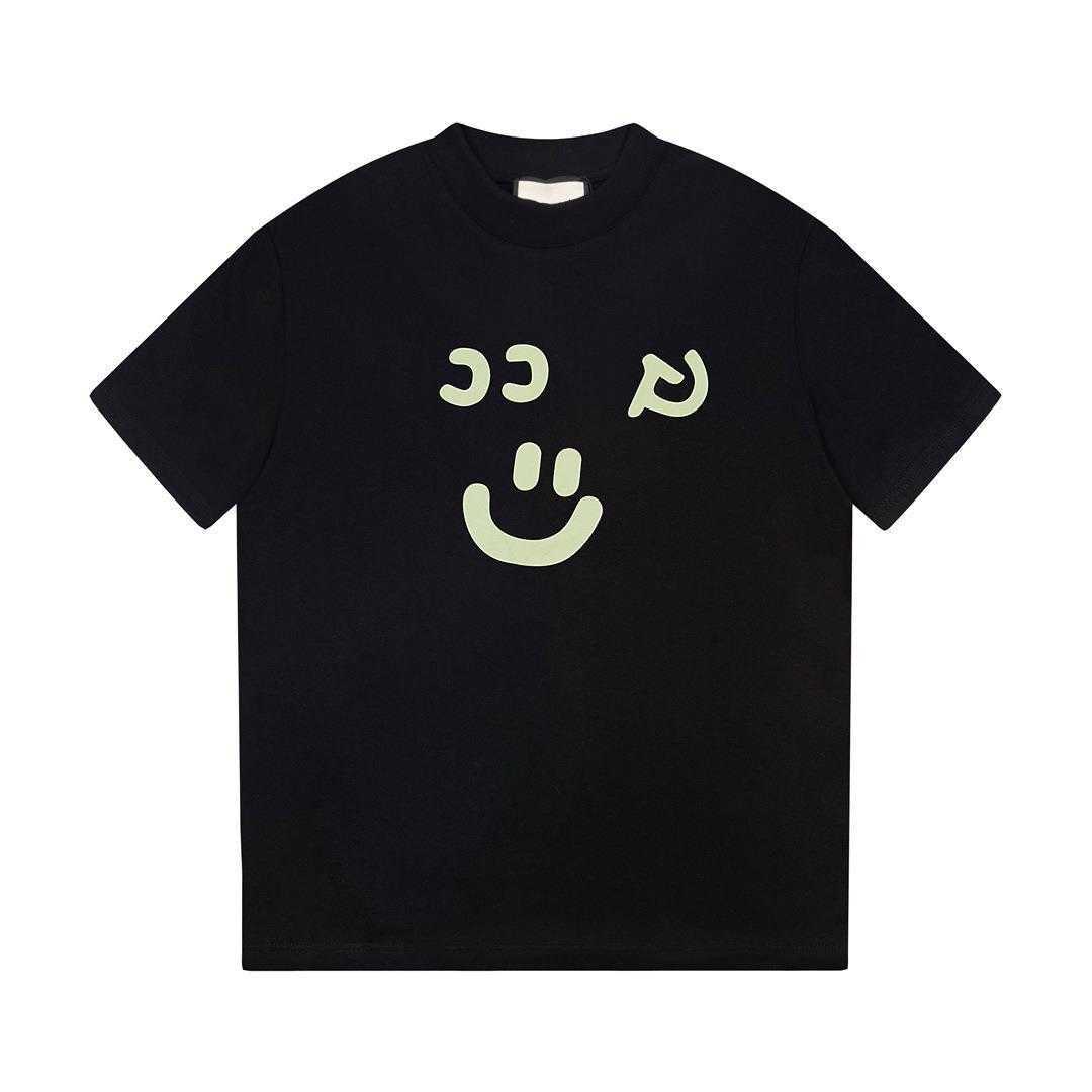 2023 New designer womens t shirt high-end Shirt 2023 Smiling Face Slogan Couple Summer Channel Restricted Item Loose Sleeve