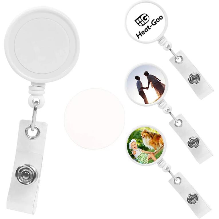 Sublimation Blank Nurse Badge Party Favor Plastic DIY Office Work Card Hanging Buckle Can Be Rotated 360 Degrees