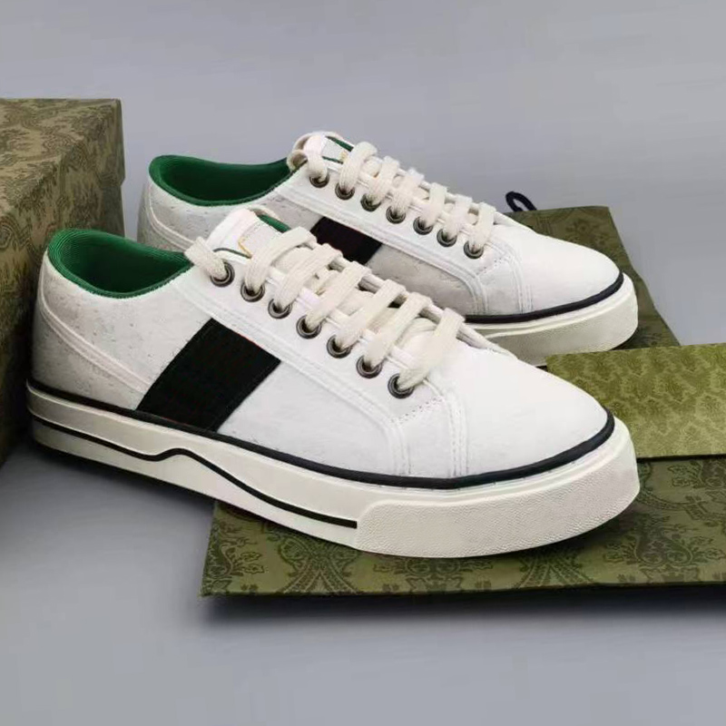 Designer Tennis 1977 Canvas Uomo Donna Sneaker Scarpe Italia Verde e rosso Web Stripe Suola in gomma Sneakers di lusso 40-46