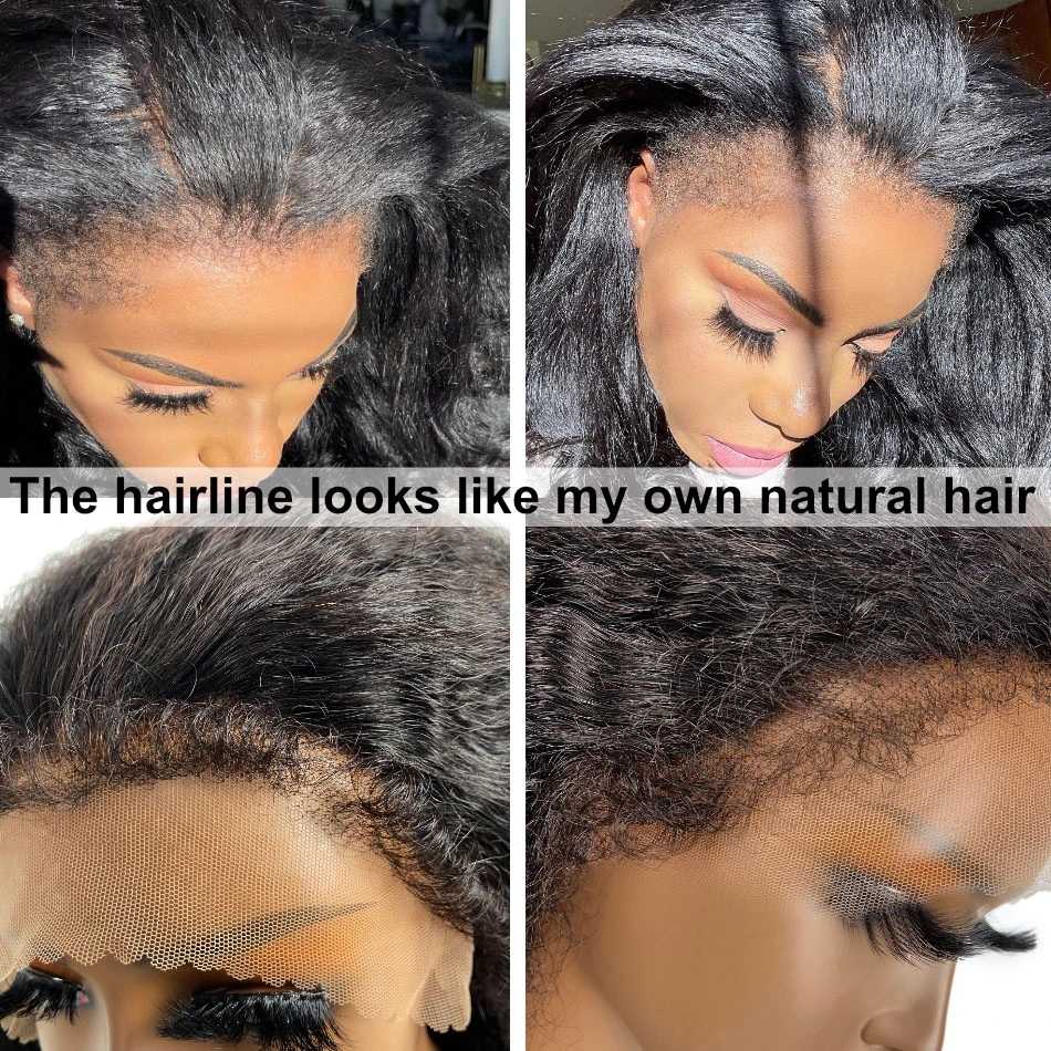 4C Curly Baby Hair HD 360 Lace Frontal Wig Human Hair Kinky Straight HD 13x4 Lace Front Wigs For Women Kinky Edges Hairline