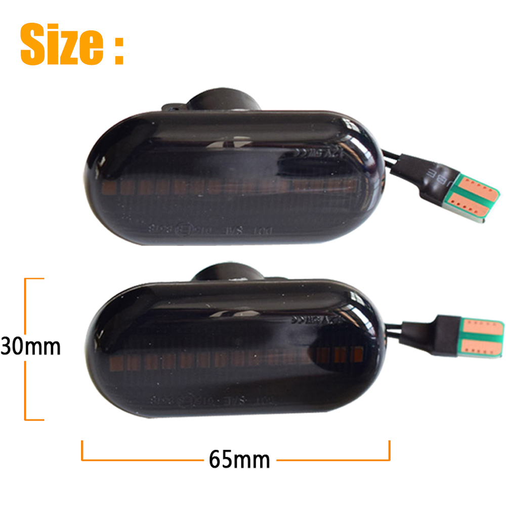 Clignotant dynamique LED, feu de position latéral, pour Renault Clio 1 2 MEGANE ESPACE TWINGO MASTER Nissan Opel mercedes-benz Smart, 2 pièces