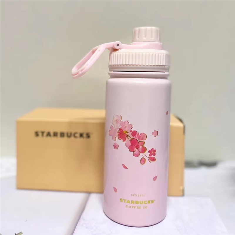 Starbucks cups Sakura style large capacity stainless steel insulated cup with high appearance value portable cup coffee cup