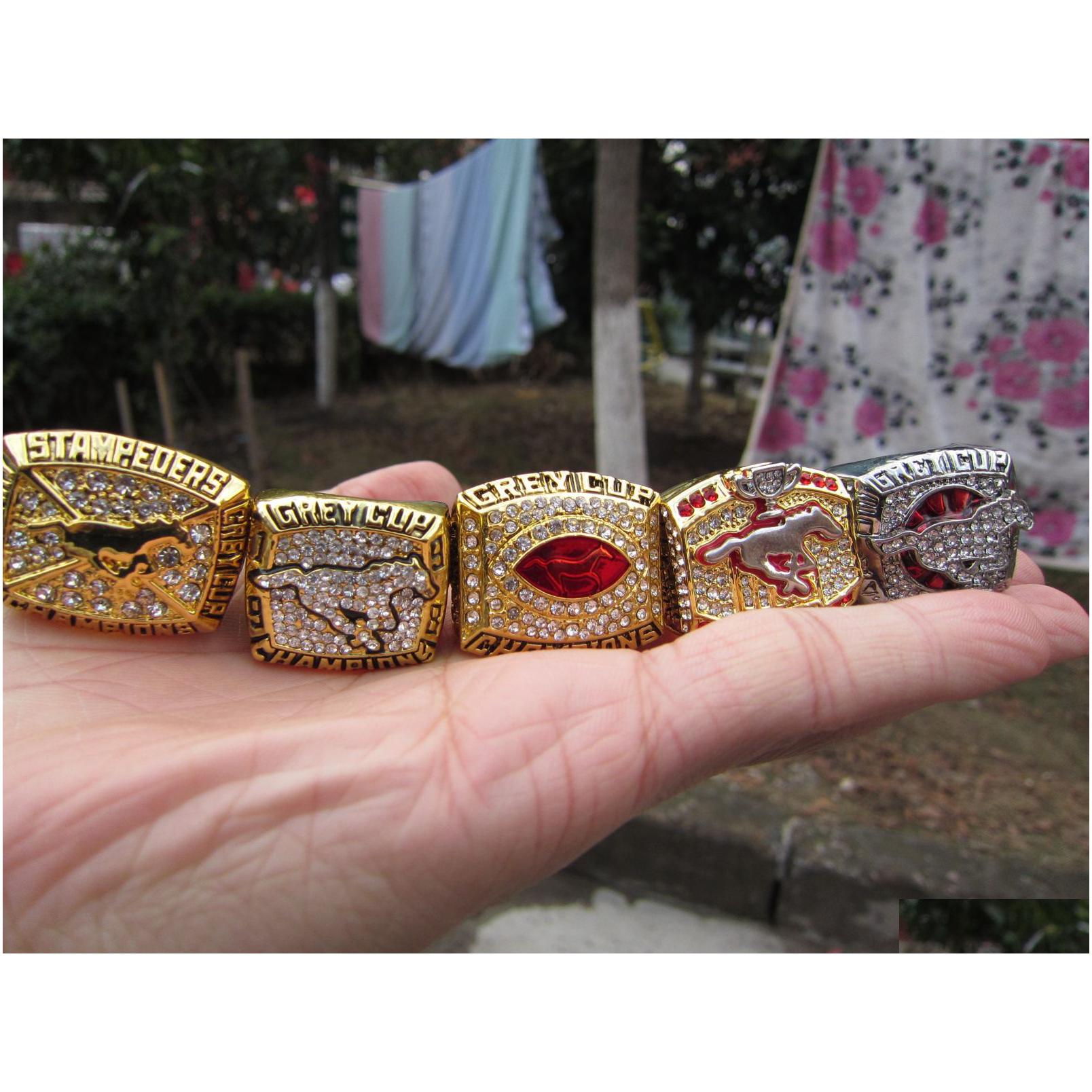 Cluster Rings Calgary Stampeders Grey Cup Championship Ring Men Fan Souvenir Gift Wholesale Drop Delivery Jewelry Ring Dhmel