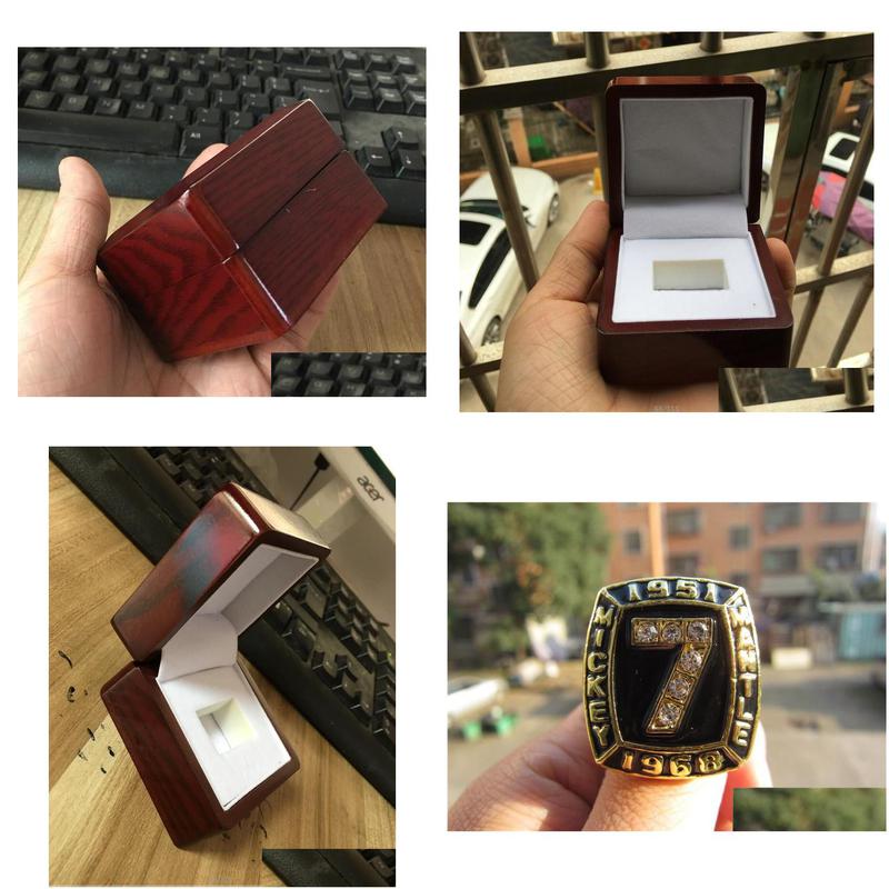 Anneaux de cluster Hall of Fame Baseball Football Team Champions Championnat Bague avec coffret en bois Souvenir Fan Hommes Cadeau Drop Livraison Dhrxq