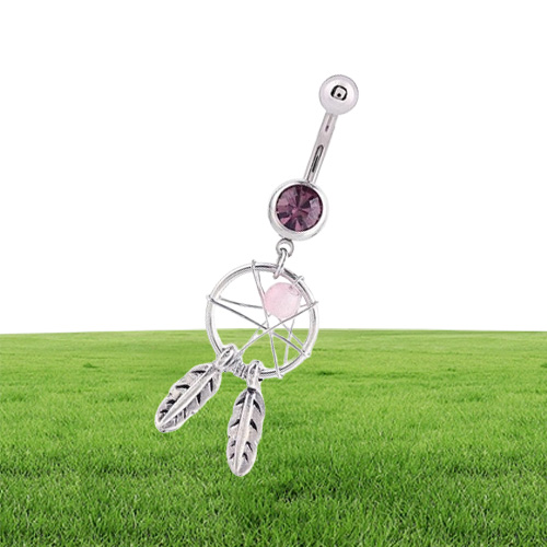 Frauen Dream Catcher Bauchringe Punk Persönlichkeit Dream Catcher Navel Dangle Dream Catcher Bauchnabel Körper Piercing Jewelry5048694527520