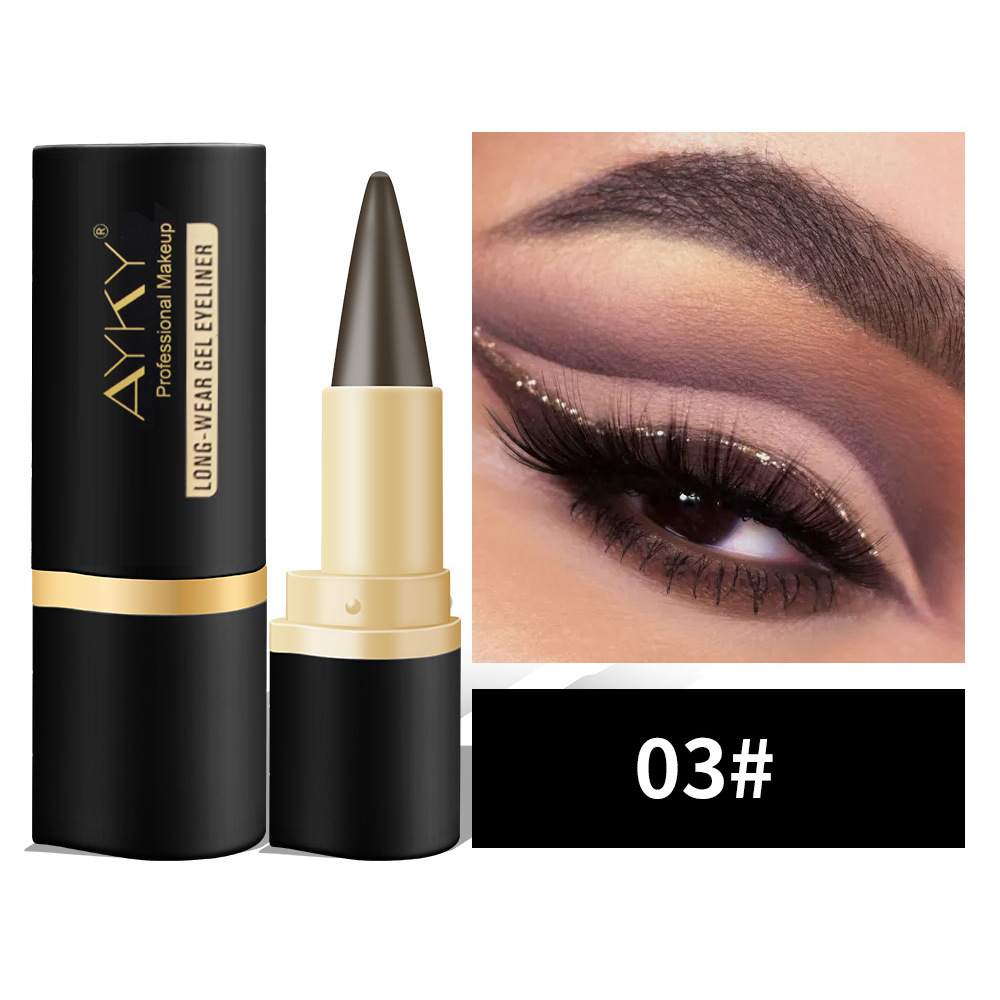 Matte Eyeliner Waterdicht Sneldrogend Dikke zwarte eyelinercrème Eyeliner Oogmake-up Beginner Gemakkelijk te verwijderen oogschaduwpen