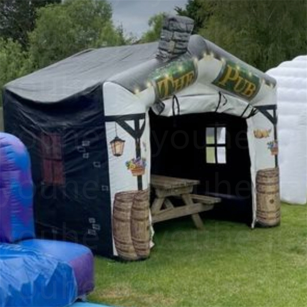 매력적인 옥스포드 6x4m 풍선 바 술집 에어 펍 하우스 나이트 클럽 파티 텐트 텐트 센터 이벤트를위한 더블 인쇄
