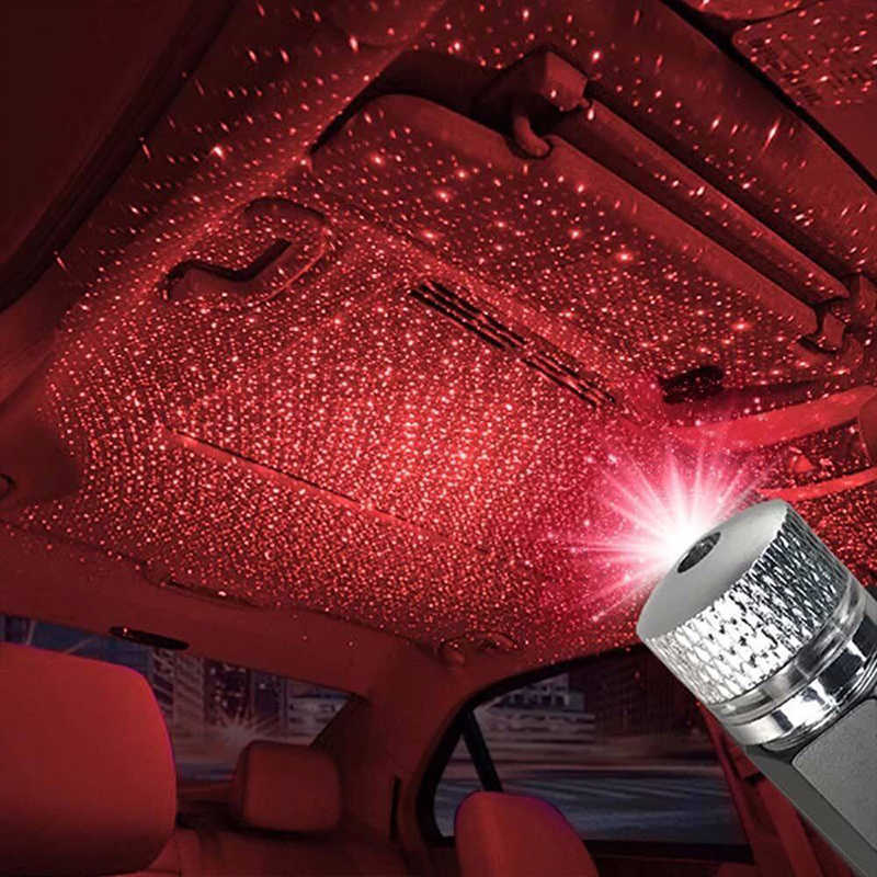 Romantico Car Star Sky Atmosphere Light Auto USB Alimentato Soffitto Tetto LED Lampada Decorazione auto Luce Accessori auto Interni 