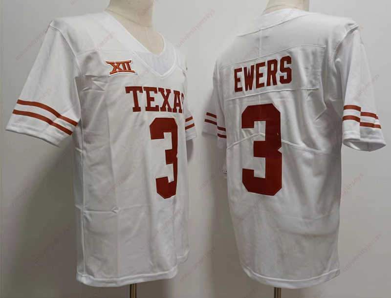 Texas Longhorns 10 Vince Young 34 Ricky Williams 20 Earl Campbell 5 Bijan Robinson 3 Quinn Ewers 11 Sam Ehlinger Football Mens Jerseys