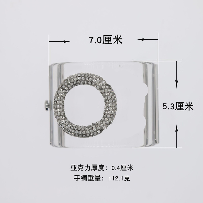 테니스 고품질, 고급스럽고, 세련되고, 우아하며, 투명한 아크릴 유럽 및 미국 라인톤 오픈 버클 여성 팔찌