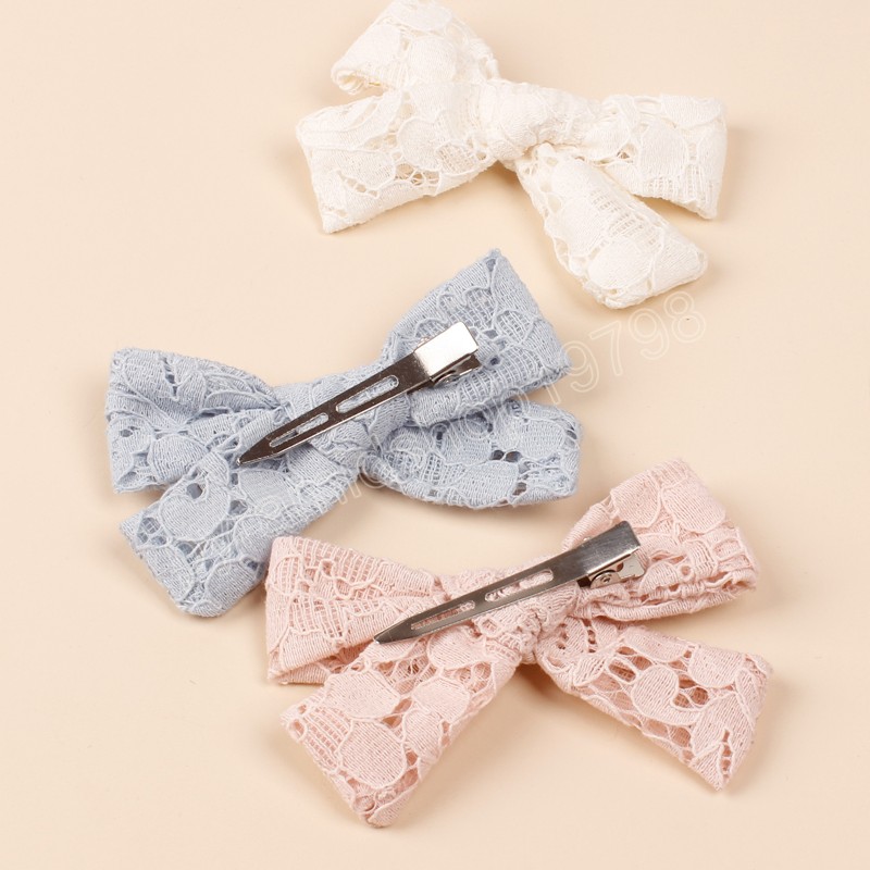 Fermagli capelli da bambina da 3,9 pollici Fiocchi in pizzo Accessori capelli bambini Simpatici fermagli bambini Primavera Forcine capelli Principessa Barrette