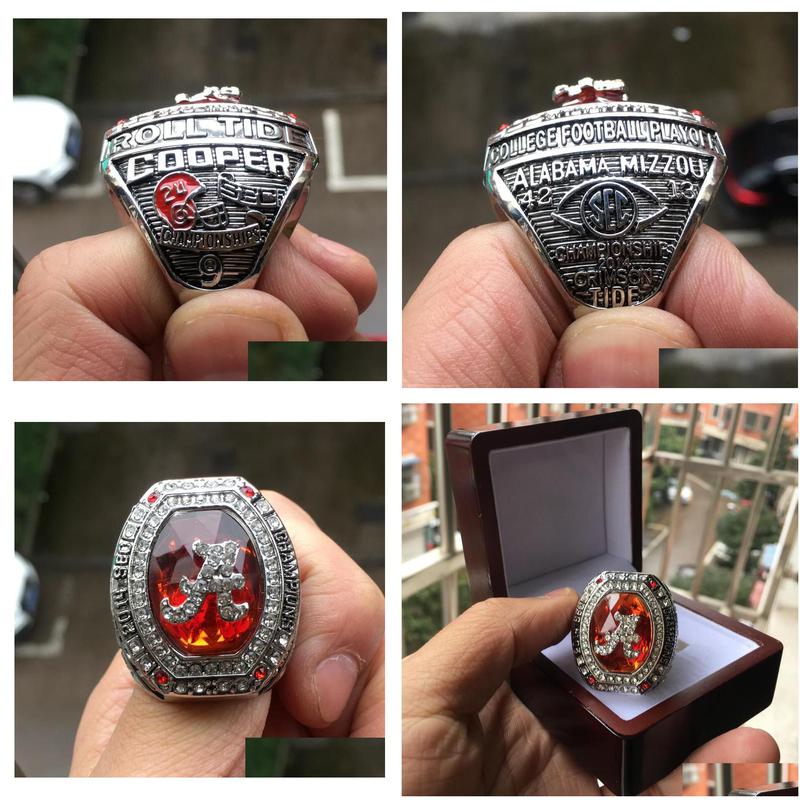 Klaster Rings Najnowsze Alabama 2014 Roll Tide National College Football Championship Pustenir Men Men Fan Gift Hurtowa Drop Deli Dhuk4