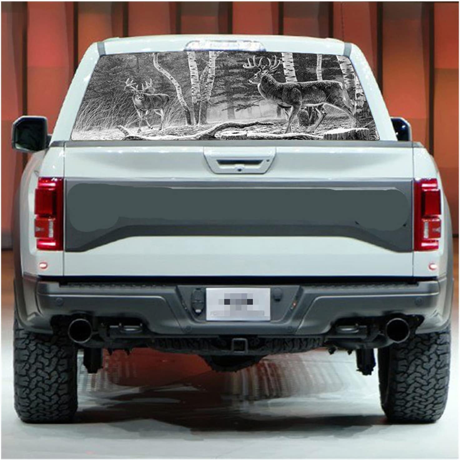 For SUV Truck Van Car Personalise Car Rear Window Decals Deer Graphic Black & White Sticker - Universal Scratch Hidden Car Sticker best gift