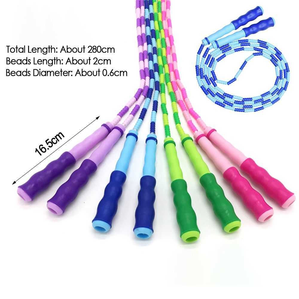 Jump Ropes Slub Training Equipment Keeping Fitness Adjustable Skipping Rope TPU Beads Rope for Kids Jump Ropes P230425