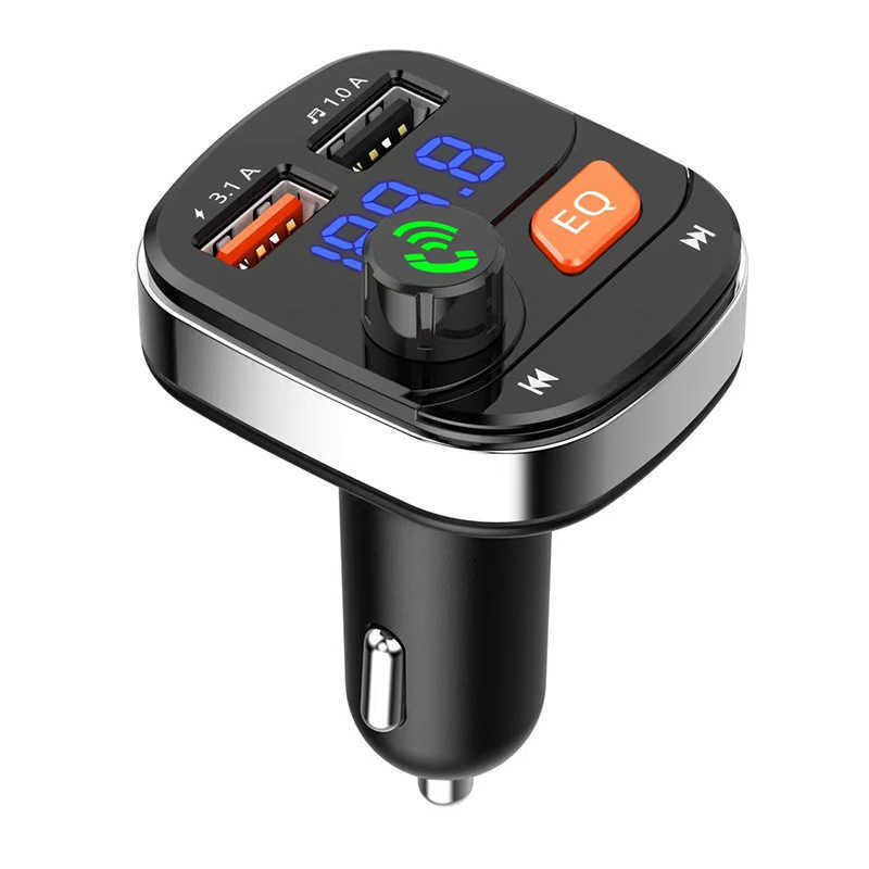 Car Electronics Car Cigarette Lighter FM Transmitter with 5.0 Bluetooth Dual USB Type-C Fast Charging Support U Disk TF Card 