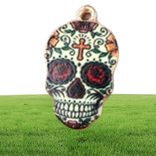 Lot Skull Charms Skeleton Pendants Diy Jewelry Accessories In Gold Metal 7 different colors6271108