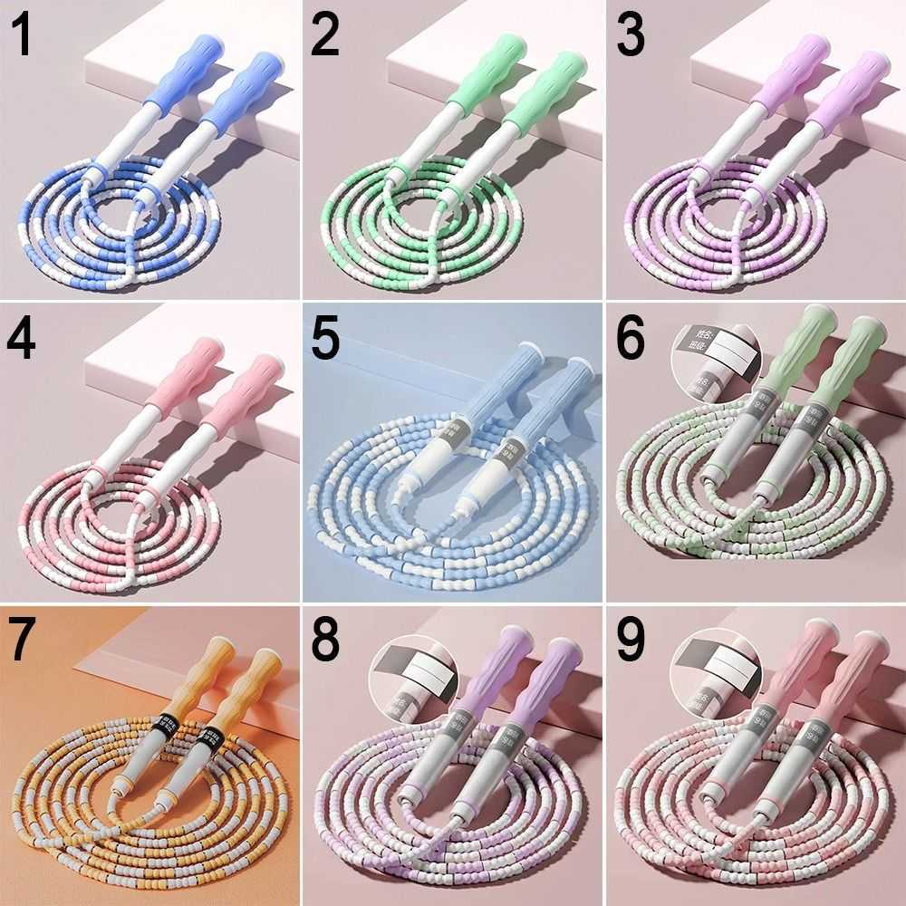 Jump Ropes Slub Training Equipment Keeping Fitness Adjustable Skipping Rope TPU Beads Rope for Kids Jump Ropes P230425