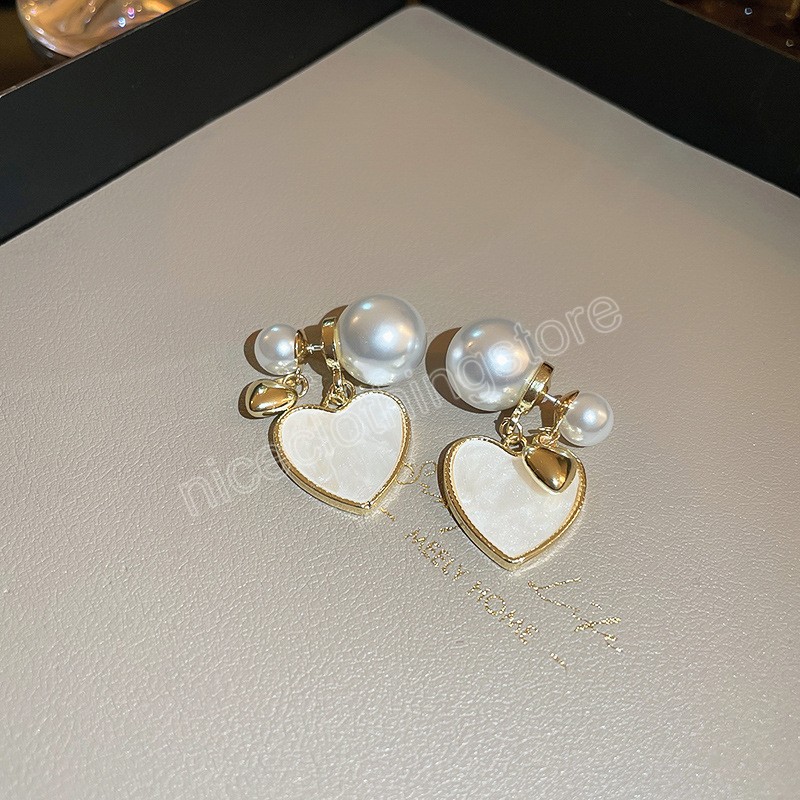 Boucles d'oreilles de mariage élégantes boucles d'oreilles en carrige de perle géométrique