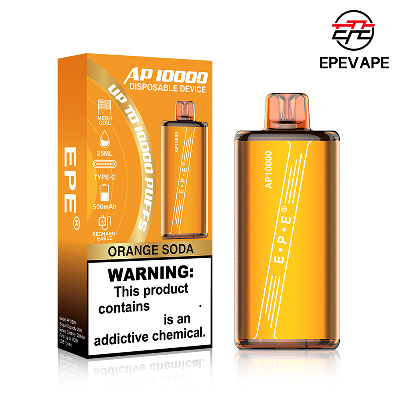 10000 puffs Original EPE AP10000 engångsvapspenna 20 smaker 25 ml baljor 500mAh batterimesh spole uppladdningsbar vape penna