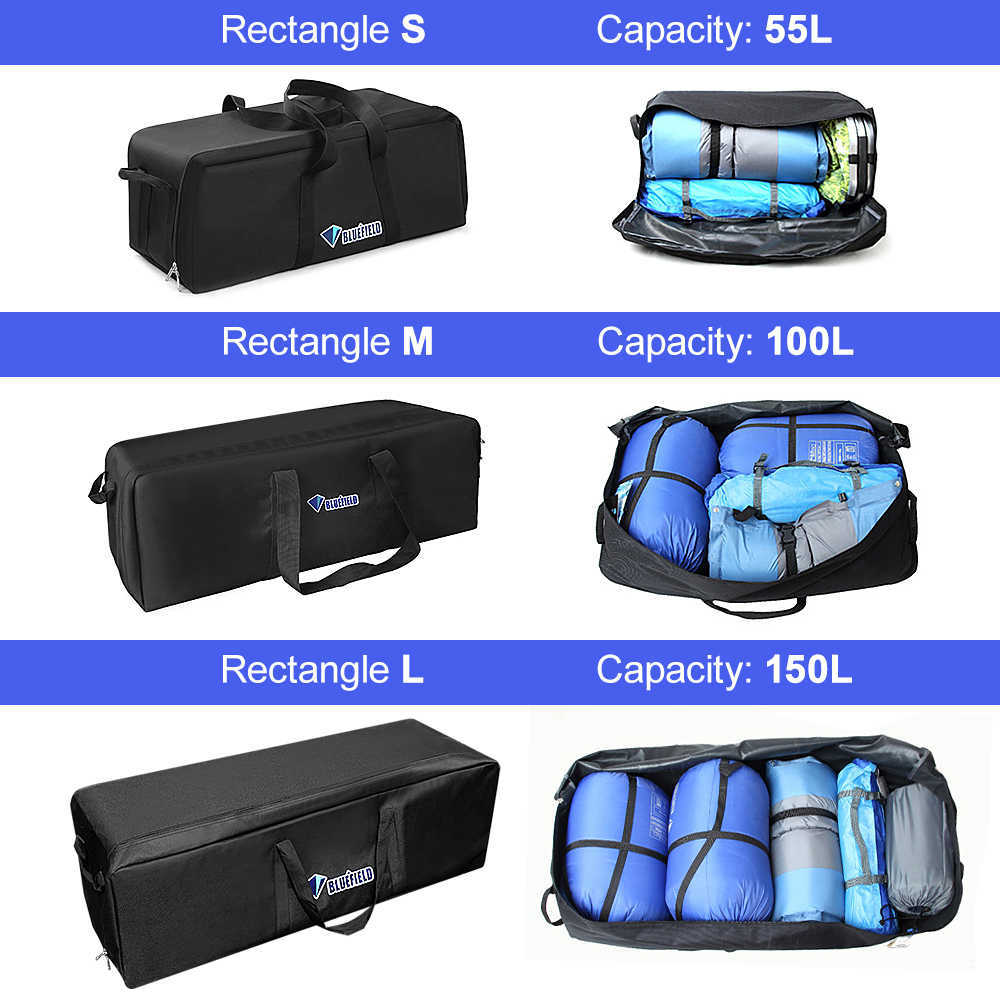 Sırt çantası paketleri Bluefield 55/80/100/150L Katlanabilir Büyük Duffel Torba Seyahat Bagaj Depolama Çantası Su Geçirmez El Çantası Katlanır Bagaj Çantası Sırt Çantası W0425