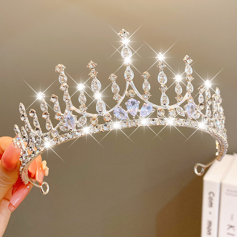 Big Crown Headband Dziewczyny Dziewczyny Księżniczka Małe dziewczynki Dift Birthday Crown Crown Head Fair Ornament Pałąk głowa kryształ