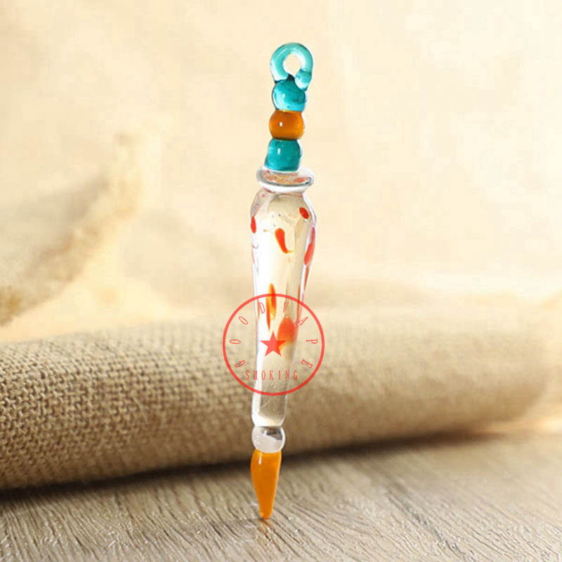 Roken Kleurrijke Kerststijl Pyrex Dik Glas Droog Kruid Tabak Olieplatforms Dabber Lepel Draagbare Ring Waterpijp Bubbler Bong Nagels Stro Poker Stick Staafhouder DHL