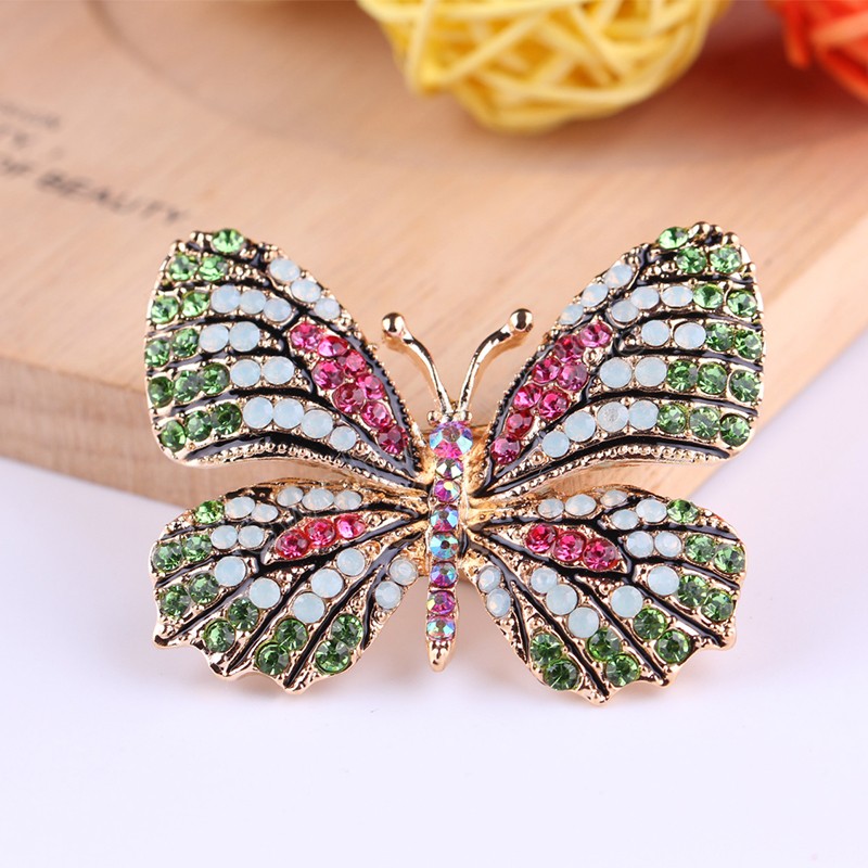 Large Rhinestones Butterfly Brooches For Women Luxury Crystal Insect Brooch Pin Fashion Elegant Coat Dress Brooch Jewelry Gifts