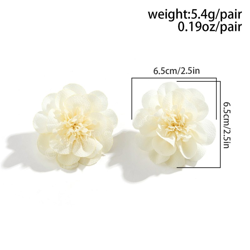 Boucles d'oreilles de goujon à fleurs de rose blanc exagéré pour les femmes époustouflantes à aiguille élégante Piercing Boucles d'oreilles de pétale