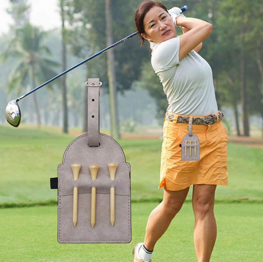 DHLCard Holder Sublimation Colorful Blanks Golf Bag Tag with 3 Wooden Tees for Father's Day Gift