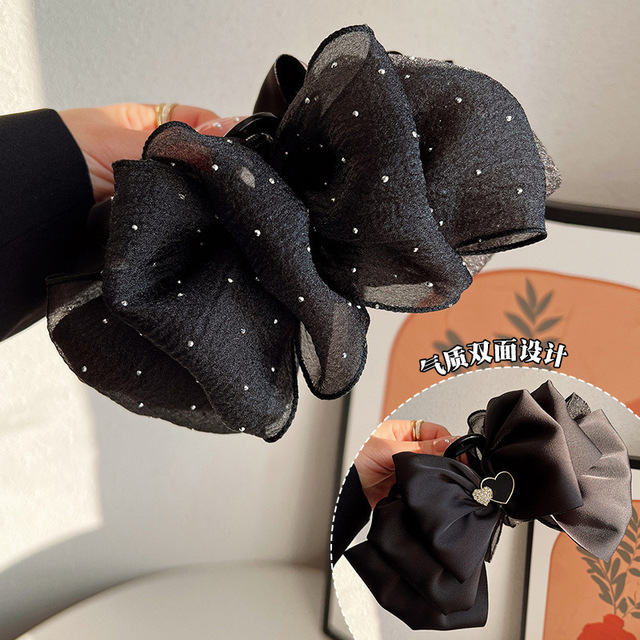 Ny kvinna extra stor tvåsidig gasmoln design bowknot hår klor lady hårnålar barrettes gilrs hårklipp hår tillbehör