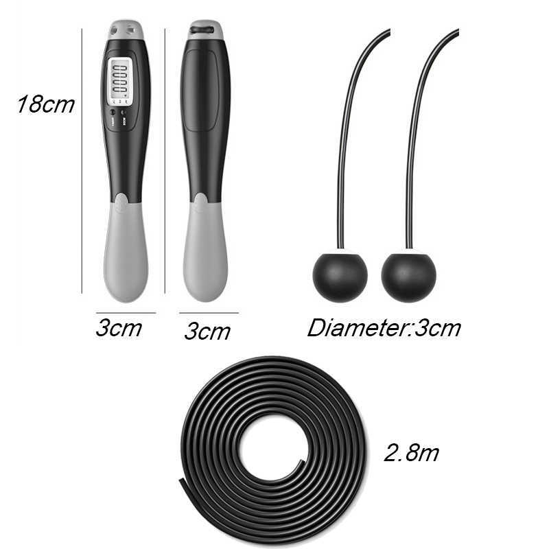 Spring touwen elektronisch overslaan touw set draadloos overslaan Smart Jump Rope LCD -scherm Telsnelheid Counter Fitness Oefening Body Building P230425