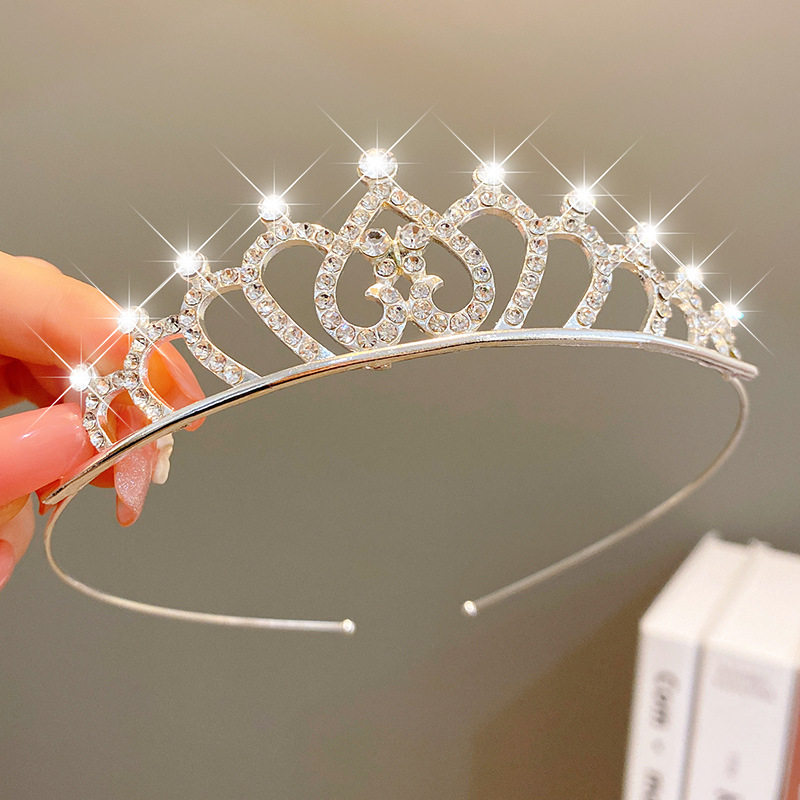 Big Crown Headband Dziewczyny Dziewczyny Księżniczka Małe dziewczynki Dift Birthday Crown Crown Head Fair Ornament Pałąk głowa kryształ