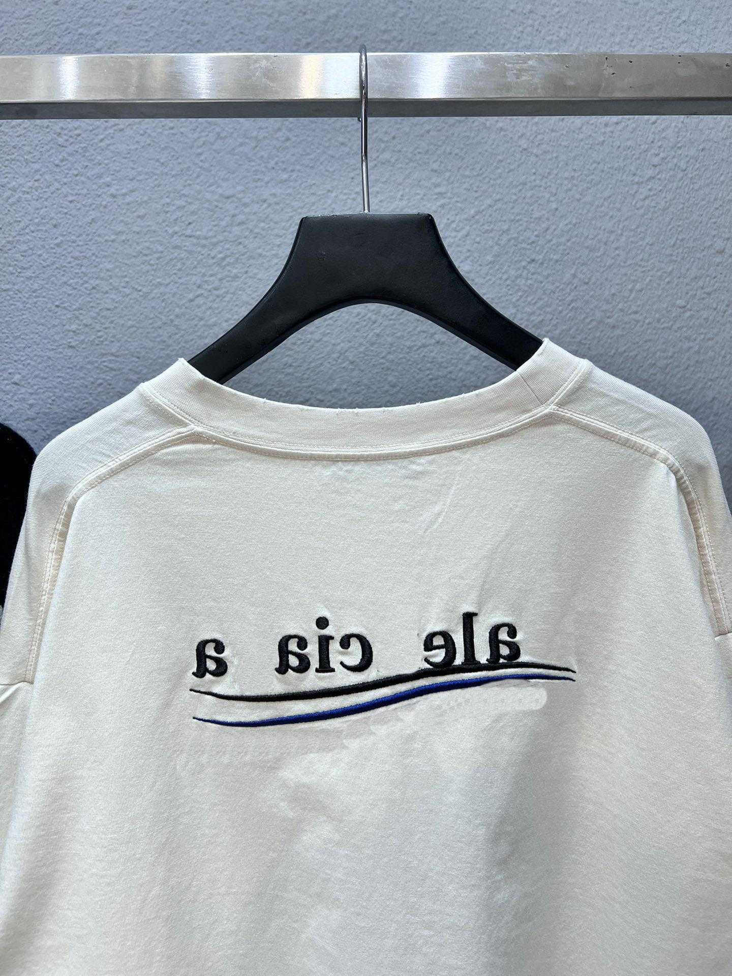 Designer-T-Shirt für Damen, High Edition, Koks-Wellenstickerei, gefälschtes, zweiteiliges Panel, Langarm, Paar, OS, Unisex-Oberteil