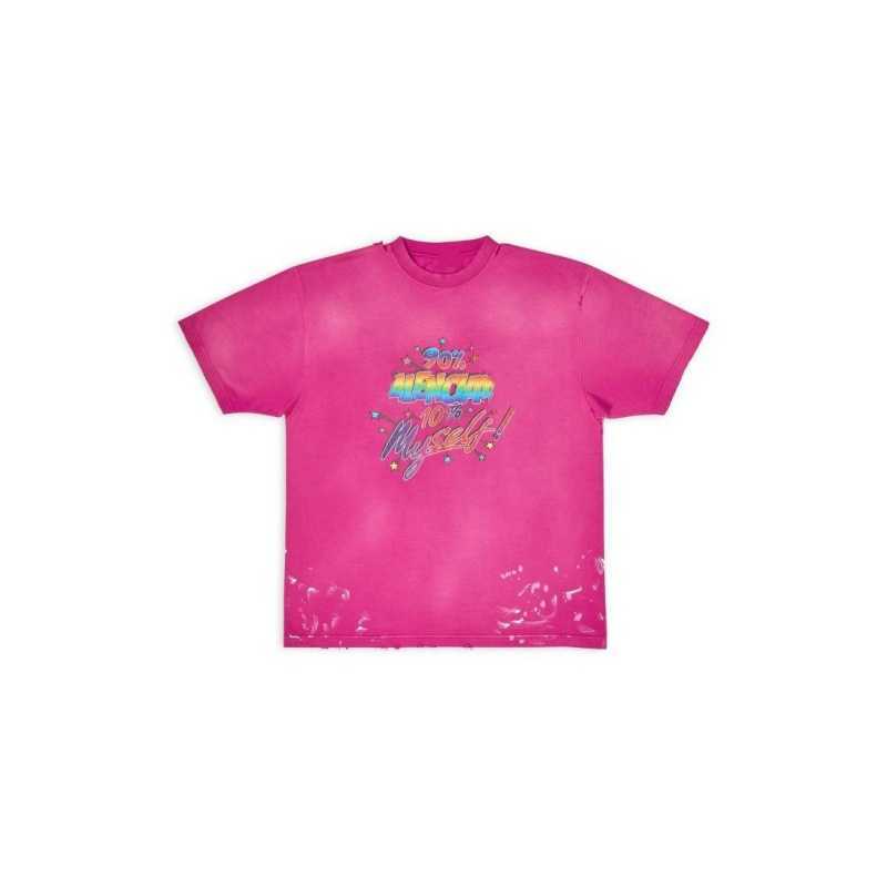 T-shirt da donna firmata T-shirt da ginnastica T-shirt ampia con maniche stampate colorate 90 High Edition House